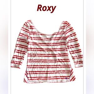 Roxy Red and White Striped Top